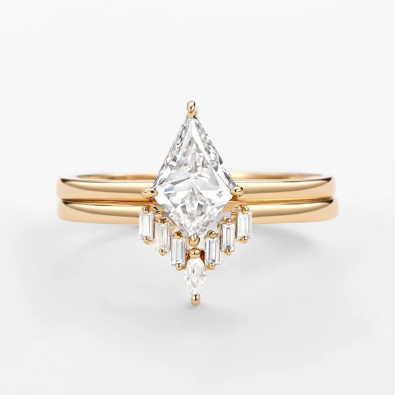 Lab Grown Diamond Ring Kite Cut Set 2pcs - Cielo
