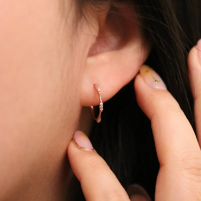 Silver hoop earringsSimple Sparkle Semi-Hoop Earrings