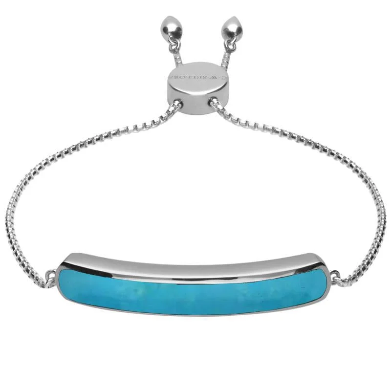 Sterling Silver Turquoise Lineaire Long Bracelet