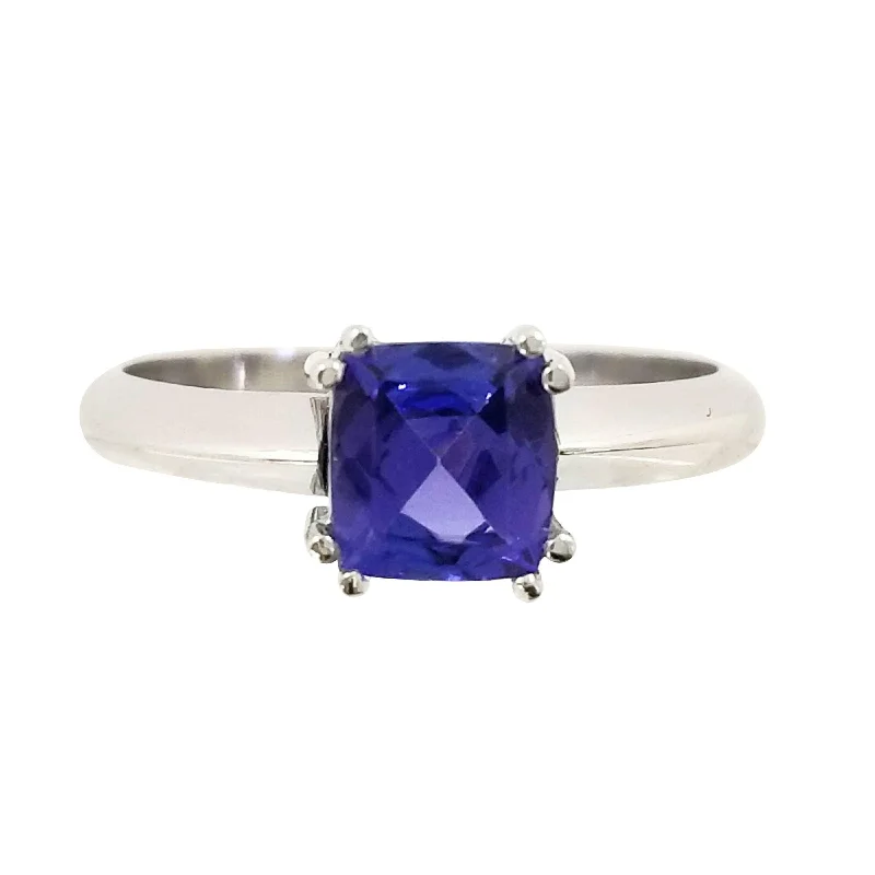 Women's Infinity Symbol Rings in Rose Gold for a Romantic Touch18 kt White Gold Ring with Cushion Cut Tanzanite Stone Women's Infinity Symbol Rings in Rose Gold for a Romantic Touch18 kt White Gold Ring with Cushion Cut Tanzanite Stone