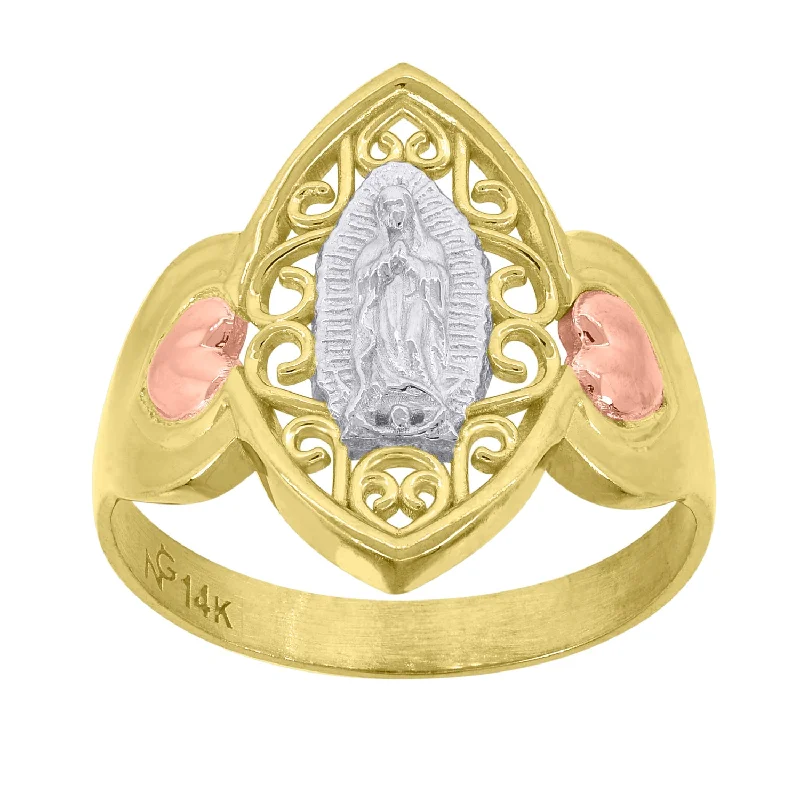 Statement - Making Fashion Rings in Gold - Plated Brass with Oversized Cubic Zirconia StonesKeene Jewelers 14kt Gold Womens Tri-color Guadalupe Mary Heart SZ7 Religious Band Ring Statement - Making Fashion Rings in Gold - Plated Brass with Oversized Cubic Zirconia StonesKeene Jewelers 14kt Gold Womens Tri-color Guadalupe Mary Heart SZ7 Religious Band Ring