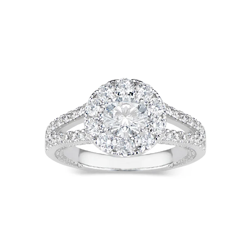 Men's Emerald Engagement Rings with 14K Yellow Gold and Vintage - Style FiligreeRound Halo Diamond Engagement Ring with Split Shank Men's Emerald Engagement Rings with 14K Yellow Gold and Vintage - Style FiligreeRound Halo Diamond Engagement Ring with Split Shank
