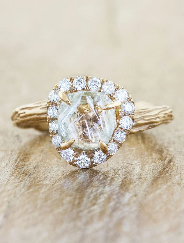 Men's Aquamarine Engagement Rings in 9K Gold with a Bezel - Set StoneElaina