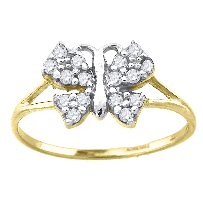 Pearl - Adorned Fashion Rings in Gold - Tone Alloy for a Sophisticated LookKeene Jewelers 10kt Two-tone Gold Womens Round Cubic Zirconia Butterfly Band Ring Pearl - Adorned Fashion Rings in Gold - Tone Alloy for a Sophisticated LookKeene Jewelers 10kt Two-tone Gold Womens Round Cubic Zirconia Butterfly Band Ring