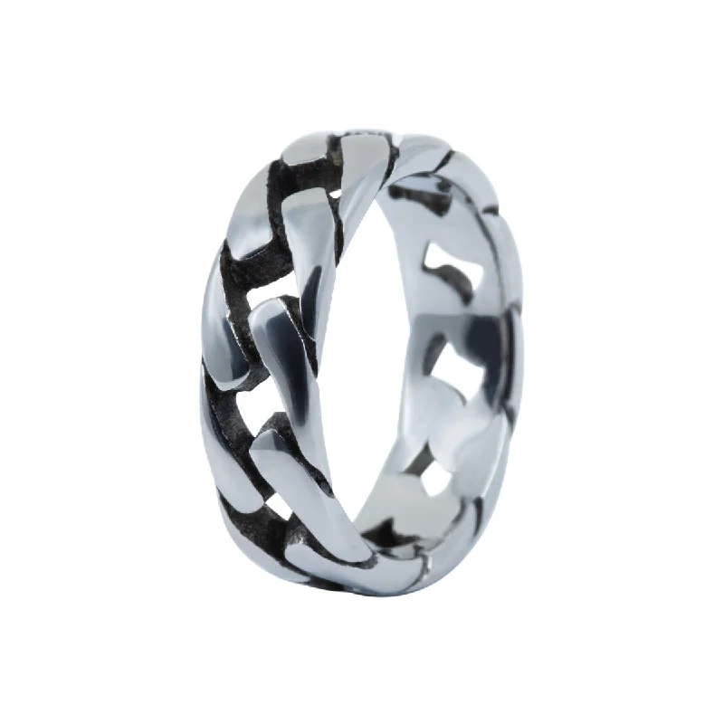 Men's infinity - symbol rings for a romantic meaningMen's Silver Chain Link Ring