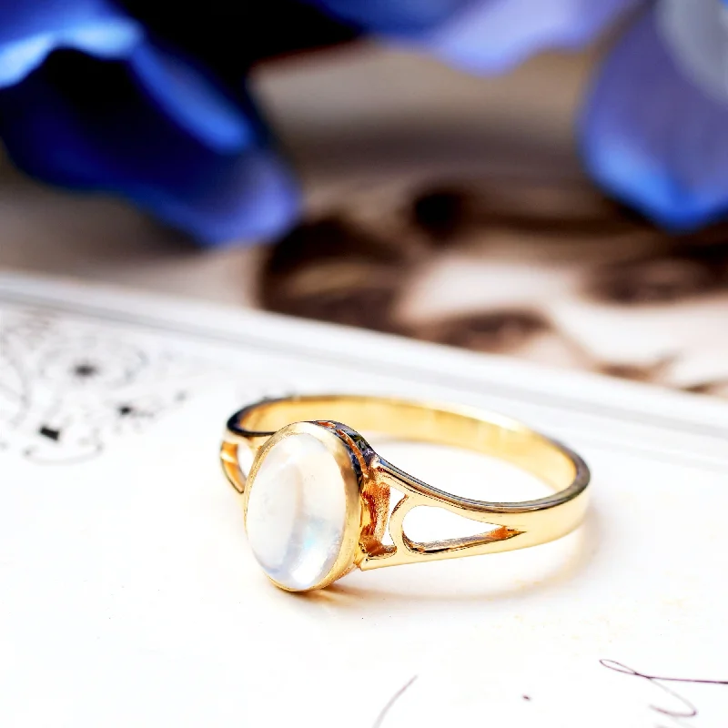 Women's Infinity Symbol Rings in Rose Gold for a Romantic TouchEdwardian Style 9ct Gold Blue Moonstone Ring Women's Infinity Symbol Rings in Rose Gold for a Romantic TouchEdwardian Style 9ct Gold Blue Moonstone Ring