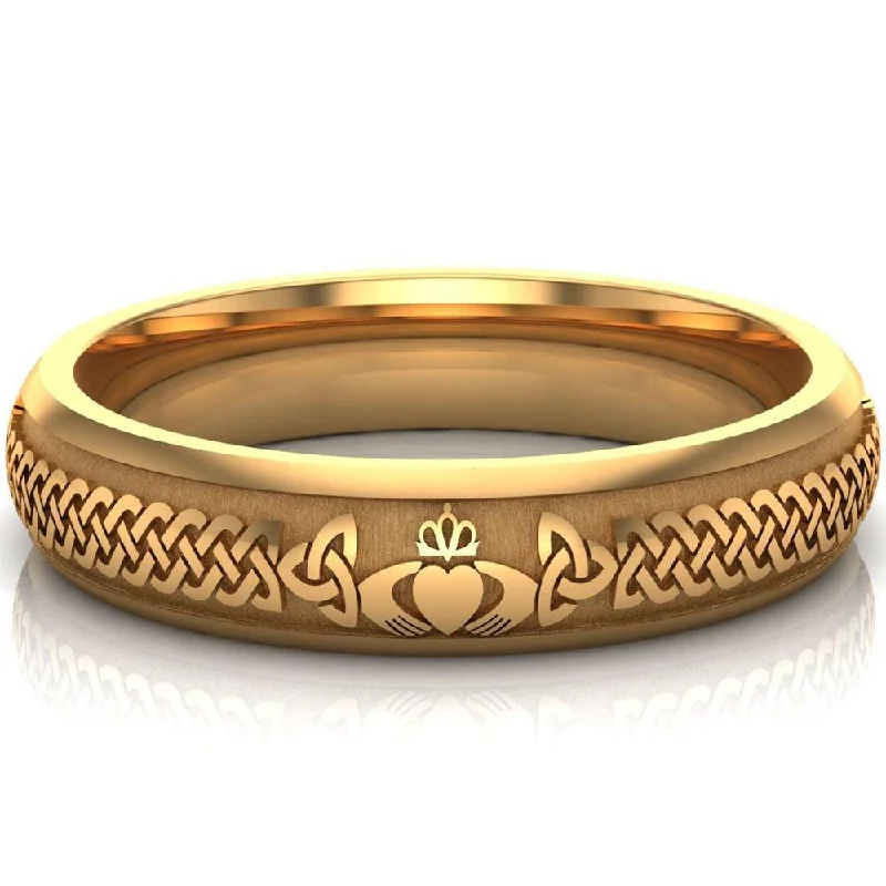 Men's oxidized silver rings for an antique lookCladdagh Wedding Ring UCL1-14Y5M - 10K/14K/18K Yellow Gold Men's oxidized silver rings for an antique lookCladdagh Wedding Ring UCL1-14Y5M - 10K/14K/18K Yellow Gold