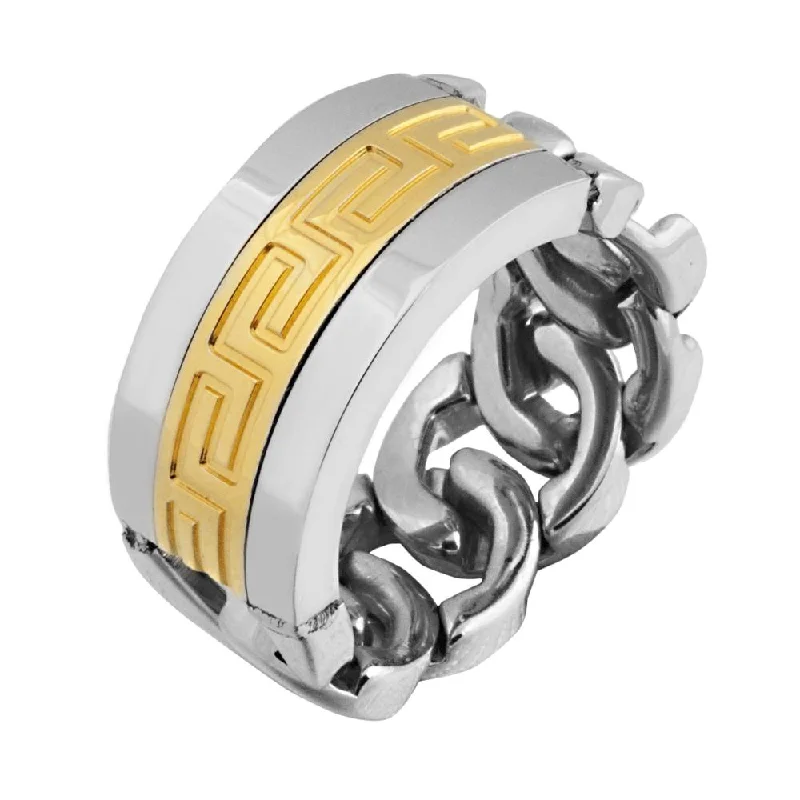 Enamel - Coated Women's Rings in Bright, Bold ColorsMeander Men's Chain Ring