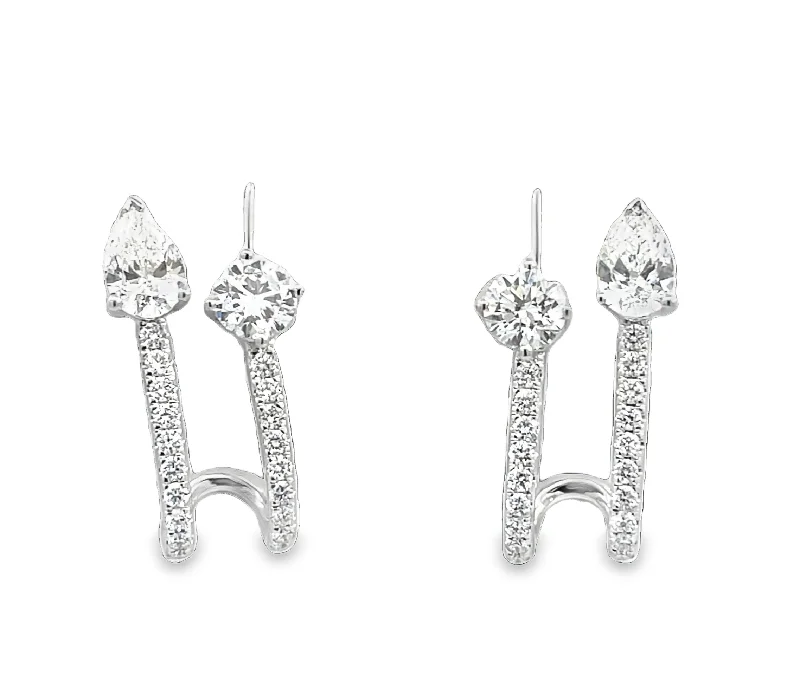 Heart - shaped diamond engagement ring with a hidden halo in 14K rose goldLAB GROWN ROUND & PEAR DIAMONDS 3.14CTW DOUBLE HOOP STYLE EARRINGS Heart - shaped diamond engagement ring with a hidden halo in 14K rose goldLAB GROWN ROUND & PEAR DIAMONDS 3.14CTW DOUBLE HOOP STYLE EARRINGS