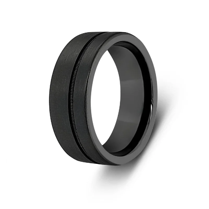 Men's budget - friendly rings for cost - conscious shoppersMen’s Black Tungsten Guitar String Inlay Ring Men's budget - friendly rings for cost - conscious shoppersMen’s Black Tungsten Guitar String Inlay Ring