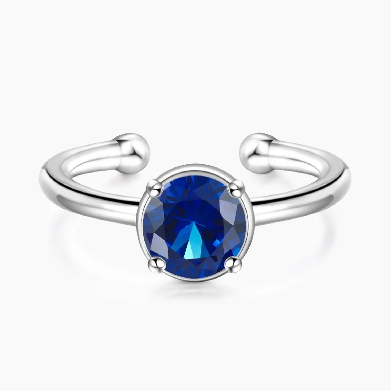 Women's 18K Gold Solitaire Diamond Ring for an Elegant Everyday LookSeptember Sapphire Birthstone
