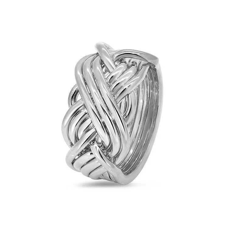 Interlocking Band Women's Rings in White Gold for a Modern DesignWomens Platinum 8T3-L Interlocking Band Women's Rings in White Gold for a Modern DesignWomens Platinum 8T3-L