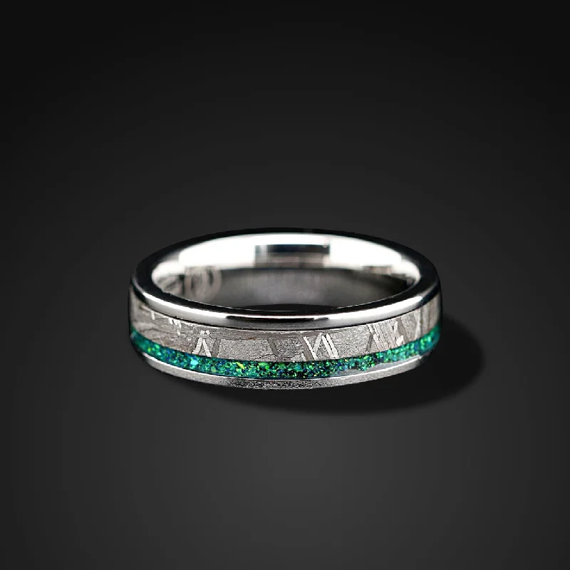 Men's gold signet rings with engraved initialsMeteorite Unity - Green Opal Wedding Band | Muonionalusta Meteorite Band for Men & Women Men's gold signet rings with engraved initialsMeteorite Unity - Green Opal Wedding Band | Muonionalusta Meteorite Band for Men & Women