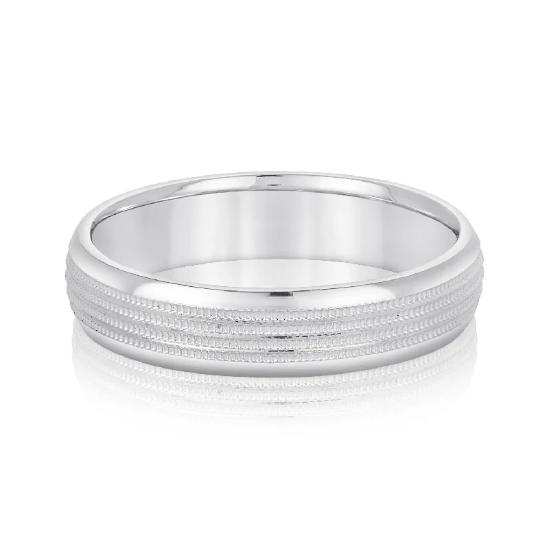 Men's two - tone rings combining silver and goldMen's Multi Milgrain Rows Inlay Wedding Band Men's two - tone rings combining silver and goldMen's Multi Milgrain Rows Inlay Wedding Band