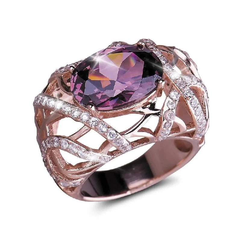 Adjustable Ring Sizes for Women's Rings in Stainless SteelEntwined Rose Gold Ring