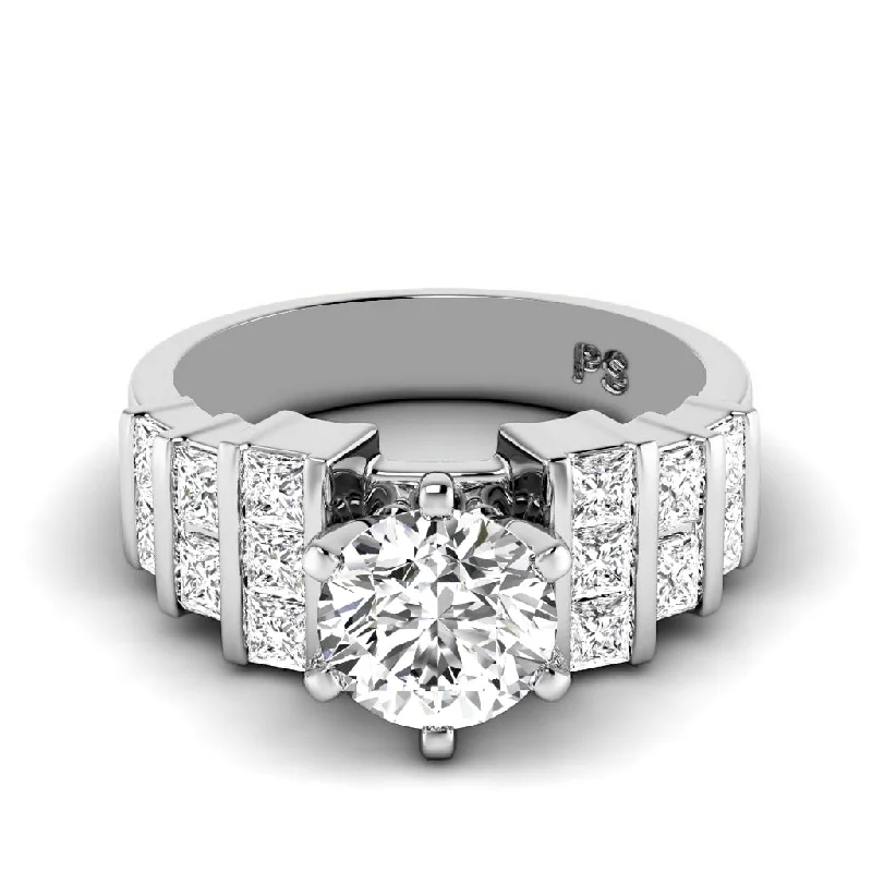 Men's Agate Engagement Rings in Sterling Silver with a Mosaic - Style Inlay1.55-2.70 CT Princess & Round Cut Diamonds - Engagement Ring Men's Agate Engagement Rings in Sterling Silver with a Mosaic - Style Inlay1.55-2.70 CT Princess & Round Cut Diamonds - Engagement Ring
