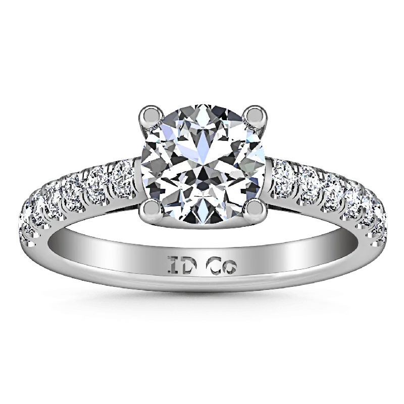 Floral - Patterned Women's Rings in 18K Yellow Gold for a Feminine LookRound Diamond Pave Engagement Ring Zoe 14K White Gold Floral - Patterned Women's Rings in 18K Yellow Gold for a Feminine LookRound Diamond Pave Engagement Ring Zoe 14K White Gold