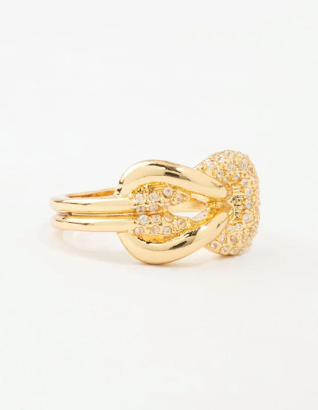 Enamel - Coated Fashion Rings in Bright Colors with Animal - Print PatternsGold Bold Diamante Knotted Ring Enamel - Coated Fashion Rings in Bright Colors with Animal - Print PatternsGold Bold Diamante Knotted Ring