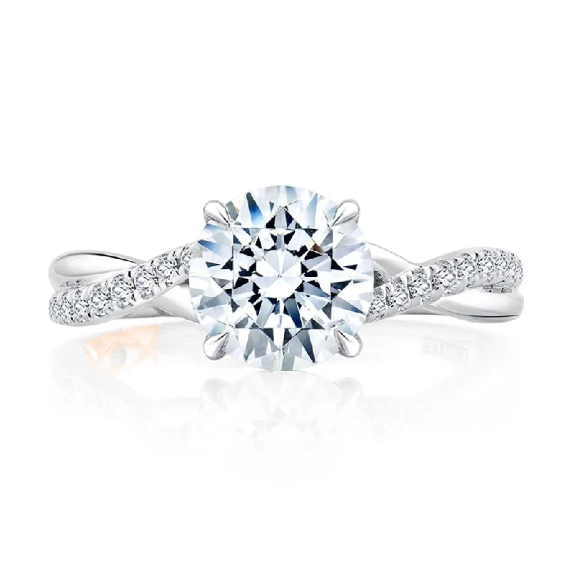 14K White And Rose Gold Twist Engagement Ring