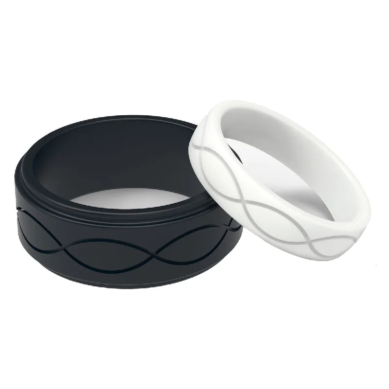 Men's black ceramic rings for a modern and edgy lookInfinity Pack
