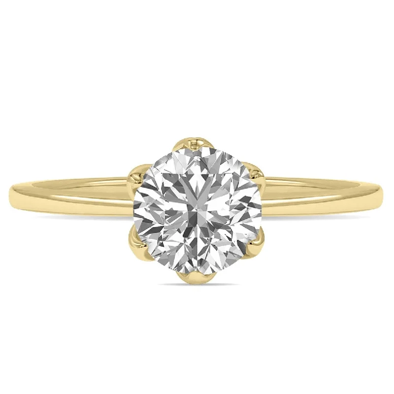 Marquee Lab Grown 1 Carat Diamond Solitaire Ring in 14K Yellow Gold (F-G Color, VVS1-VVS2 Clarity) Marquee Lab Grown 1 Carat Diamond Solitaire Ring in 14K Yellow Gold (F-G Color, VVS1-VVS2 Clarity)