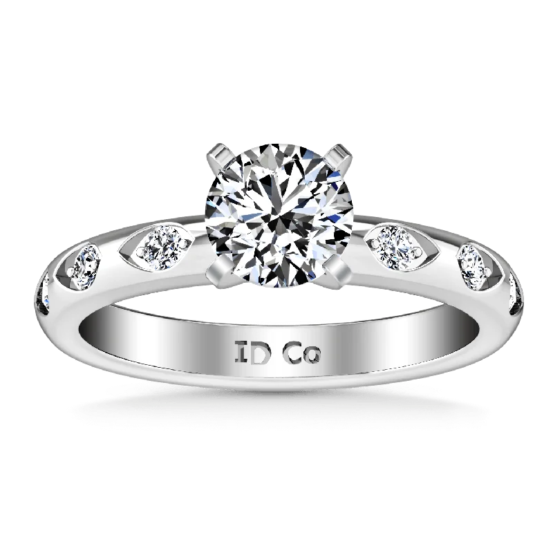 Interlocking Band Women's Rings in White Gold for a Modern DesignRound Diamond Pave Engagement Ring Jazz 14K White Gold Interlocking Band Women's Rings in White Gold for a Modern DesignRound Diamond Pave Engagement Ring Jazz 14K White Gold