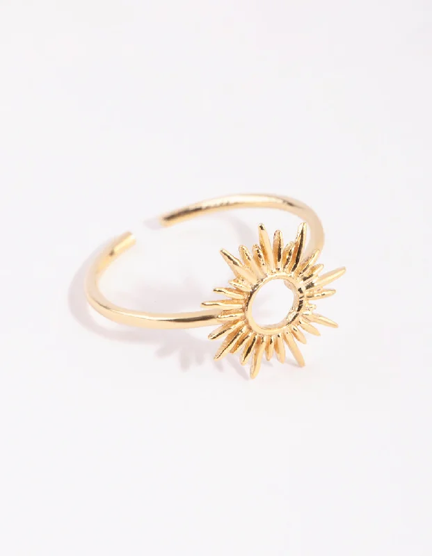 Vintage - Reproduction Fashion Rings in Bronze with Cameo - Style MedallionsGold Plated Sterling Silver Sun Goddess Ring Vintage - Reproduction Fashion Rings in Bronze with Cameo - Style MedallionsGold Plated Sterling Silver Sun Goddess Ring