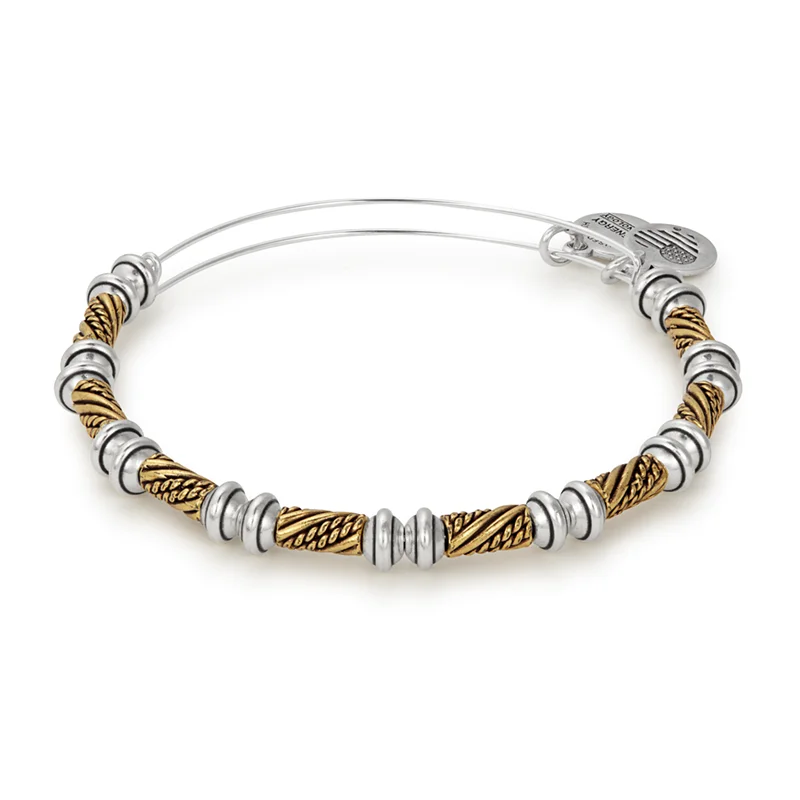 Alex And Ani Quill Two Tone Beaded Bracelet