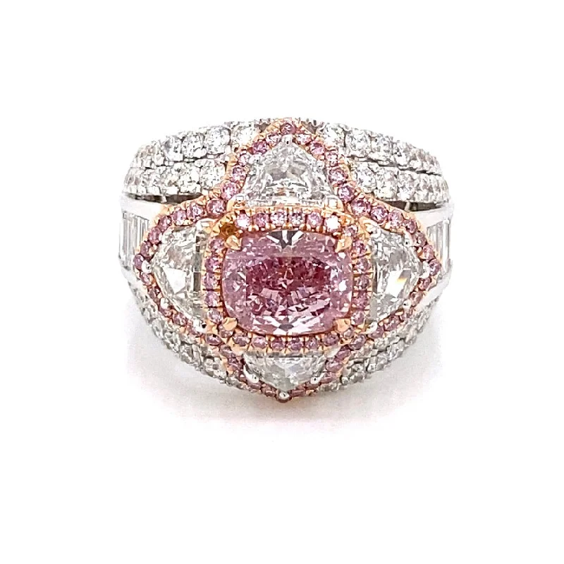 HEIDI 5 CARAT NATURAL PINK CUSHION CUT FANCY INTENSE PURPLISH PINK DIAMOND ANNIVERSARY RING 18K WHITE GOLD GIA CERTIFIED 2CT BY MIKE NEKTA HEIDI 5 CARAT NATURAL PINK CUSHION CUT FANCY INTENSE PURPLISH PINK DIAMOND ANNIVERSARY RING 18K WHITE GOLD GIA CERTIFIED 2CT BY MIKE NEKTA