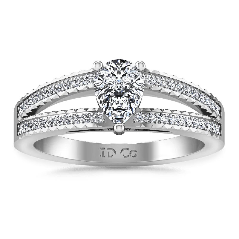 Women's Rings with Hidden Compartments for Secret KeepsakesPave Engagement Ring Season Pear 14K White Gold Women's Rings with Hidden Compartments for Secret KeepsakesPave Engagement Ring Season Pear 14K White Gold