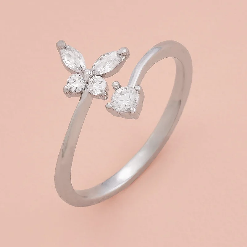 Sapphire - studded double finger rings in a classic designTrendy Finger Ring 166869 Sapphire - studded double finger rings in a classic designTrendy Finger Ring 166869