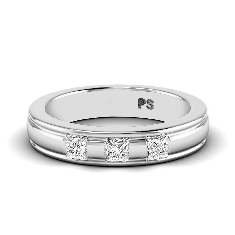 Men's ruby - adorned rings for a bold red color0.40 CT Princess Cut Diamonds - Mens Wedding Band Men's ruby - adorned rings for a bold red color0.40 CT Princess Cut Diamonds - Mens Wedding Band