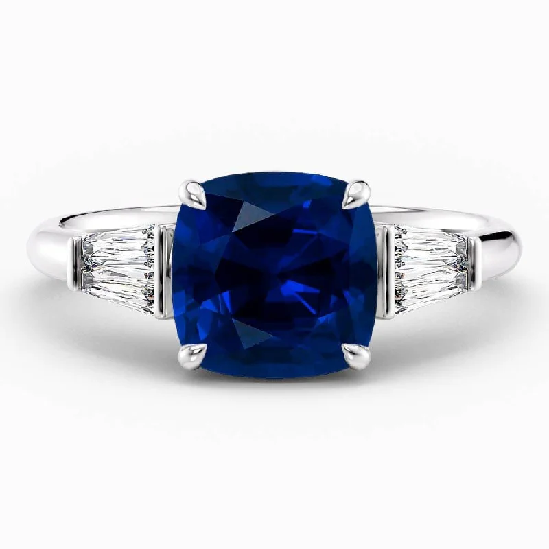 Men's Black Onyx Engagement Rings Set in Titanium for a Modern and Bold Look3.50 Carat Cushion Shape Unique Three Stone Blue Sapphire Engagement Ring Men's Black Onyx Engagement Rings Set in Titanium for a Modern and Bold Look3.50 Carat Cushion Shape Unique Three Stone Blue Sapphire Engagement Ring