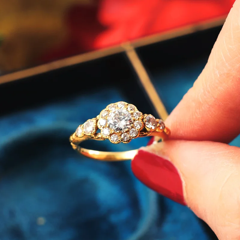 Art Deco - Inspired Women's Rings with Geometric Shapes in 14K GoldRomantic Victorian Style Diamond Daisy Engagement Ring Art Deco - Inspired Women's Rings with Geometric Shapes in 14K GoldRomantic Victorian Style Diamond Daisy Engagement Ring