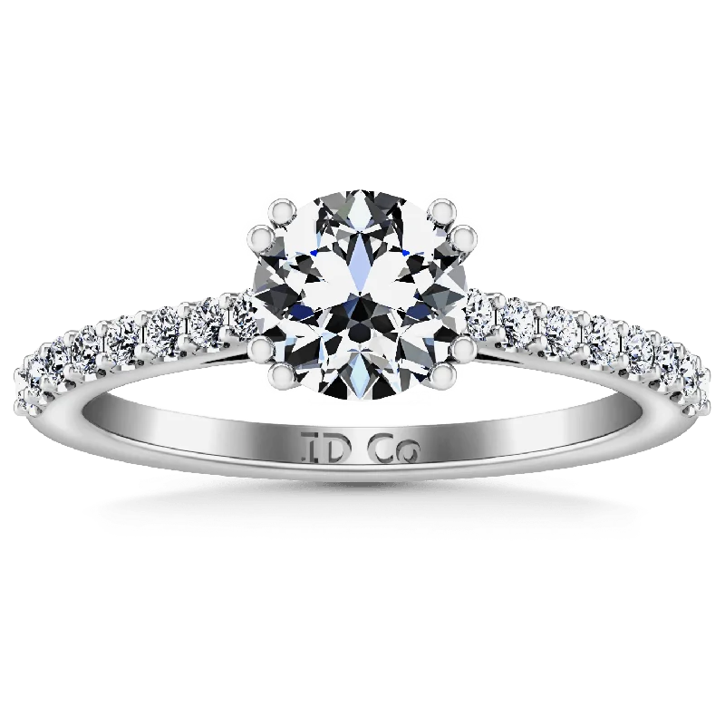 Boho - Style Women's Rings with Turquoise and Leather AccentsRound Diamond Pave Engagement Ring Legacy 14K White Gold Boho - Style Women's Rings with Turquoise and Leather AccentsRound Diamond Pave Engagement Ring Legacy 14K White Gold