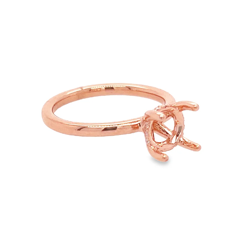 Men's Tourmaline Engagement Rings in 18K Two - Tone Gold with a Floral - Inspired Setting14K Rose Gold Hidden Halo Solitaire Mounting Men's Tourmaline Engagement Rings in 18K Two - Tone Gold with a Floral - Inspired Setting14K Rose Gold Hidden Halo Solitaire Mounting