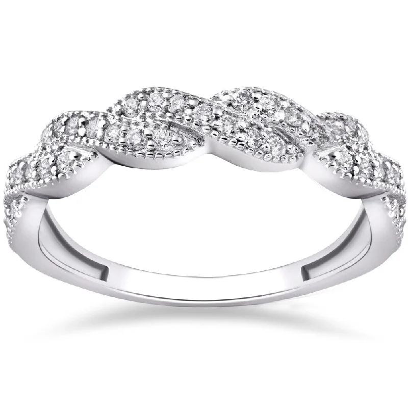 Eco Freindly 14k White Gold 1/3 ct TDW Lab Grown Diamond Infinity Vintage Wedding Ring Eco Freindly 14k White Gold 1/3 ct TDW Lab Grown Diamond Infinity Vintage Wedding Ring