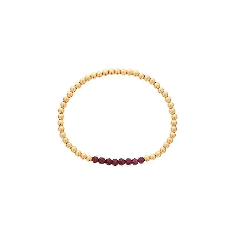 Men's Garnet Engagement Rings in 18K Gold Vermeil with Intricate Engraved DetailsDee Berkley Shine Bright Birthstone Mini Bead Bracelet- January