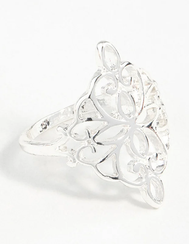 LED - Lit Fashion Rings in Plastic with Color - Changing Effects for a Futuristic LookSilver Metal Filigree Ring LED - Lit Fashion Rings in Plastic with Color - Changing Effects for a Futuristic LookSilver Metal Filigree Ring