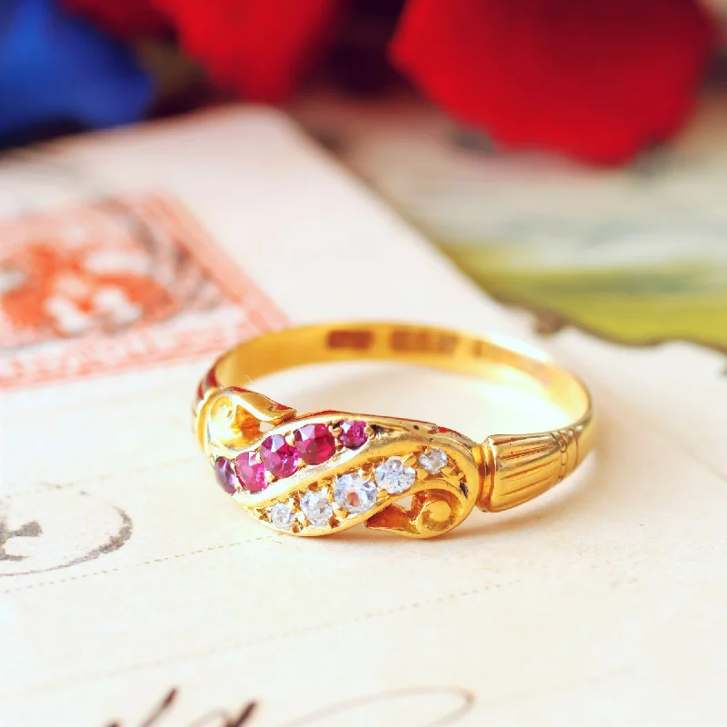 Women's Rings with Birthstones for a Personalized TouchRomantic Date 1892 Ruby & Diamond Band Ring Women's Rings with Birthstones for a Personalized TouchRomantic Date 1892 Ruby & Diamond Band Ring