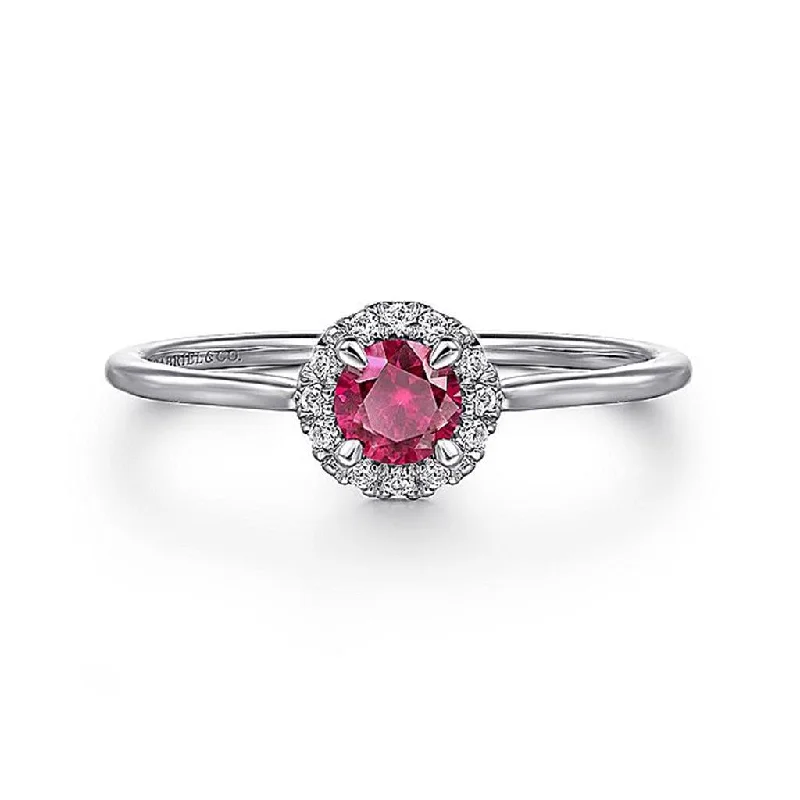 Men's Topaz Engagement Rings in 10K Gold with a Channel - Set Diamond BandGabriel 14Kw Diamond Halo & Ruby Ring Men's Topaz Engagement Rings in 10K Gold with a Channel - Set Diamond BandGabriel 14Kw Diamond Halo & Ruby Ring