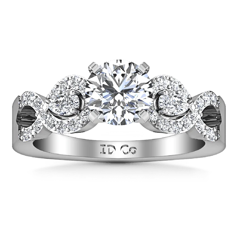 Stackable Gemstone Rings for Women in Amethyst, Sapphire, and EmeraldRound Diamond Pave Engagement Ring Chloe 14K White Gold