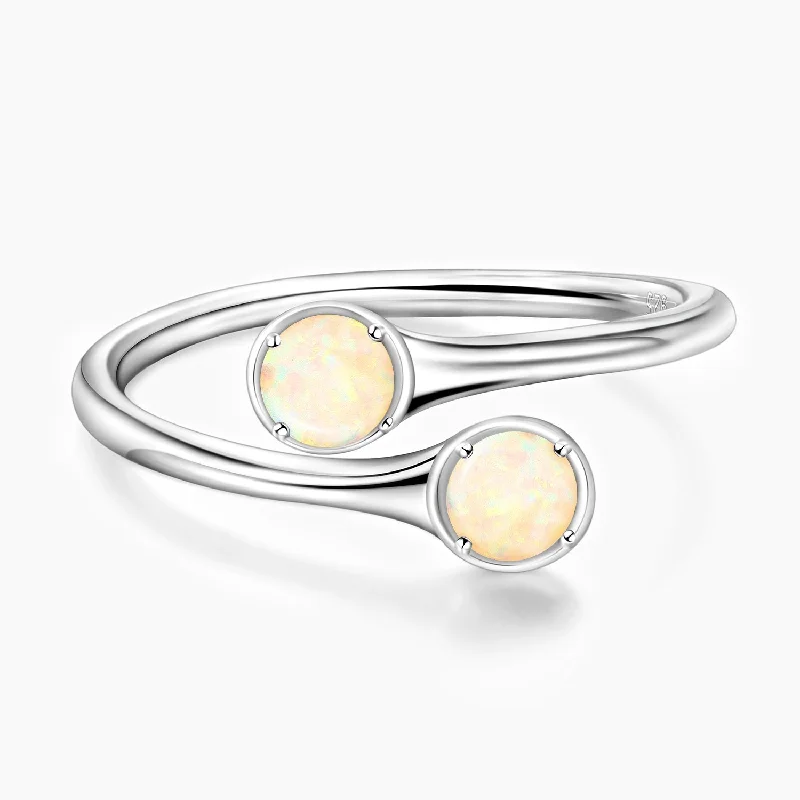 Statement - Making Cocktail Rings for Women with Large Cubic ZirconiaOctober Double Opal Birthstone Statement - Making Cocktail Rings for Women with Large Cubic ZirconiaOctober Double Opal Birthstone