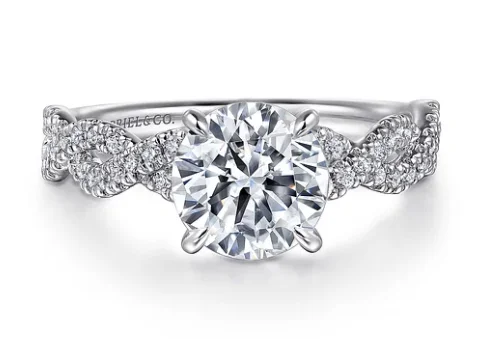 Men's Diamond Engagement Rings with Platinum Band and Halo Setting for a Luxury Proposal14K White Gold 0.23cttw G-H SI2 Twisted Round Diamond Semi-Mount Engagement Ring Sz 6.5 by Gabriel Men's Diamond Engagement Rings with Platinum Band and Halo Setting for a Luxury Proposal14K White Gold 0.23cttw G-H SI2 Twisted Round Diamond Semi-Mount Engagement Ring Sz 6.5 by Gabriel