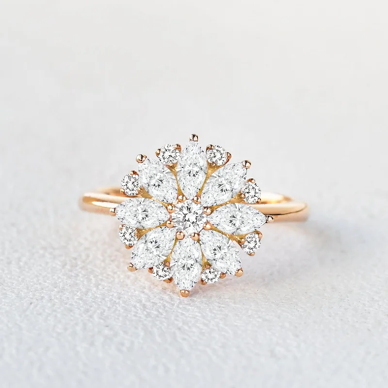 Floral Inspired - Lab Grown Diamond Yellow Gold Ring