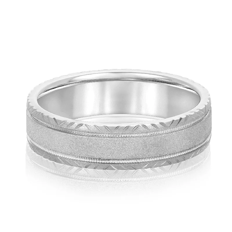 Men's stackable rings for a layered lookMen's Carved Edge Design Band