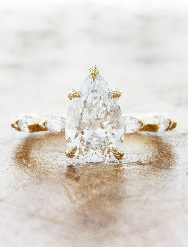 Men's Alexandrite Engagement Rings in Platinum with a Hidden Halo of DiamondsElaine - 2.07ct Pear Lab Grown Diamond Men's Alexandrite Engagement Rings in Platinum with a Hidden Halo of DiamondsElaine - 2.07ct Pear Lab Grown Diamond