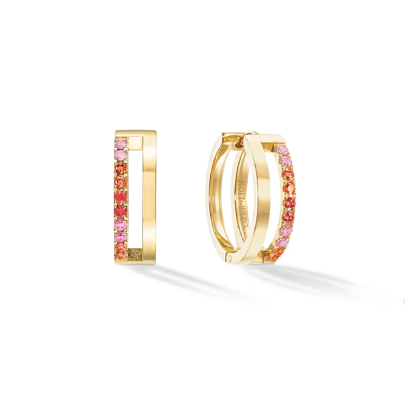 Lightweight hoop earringsCoeur De Lion Eternal Unity Gold Red Hoop Earrings