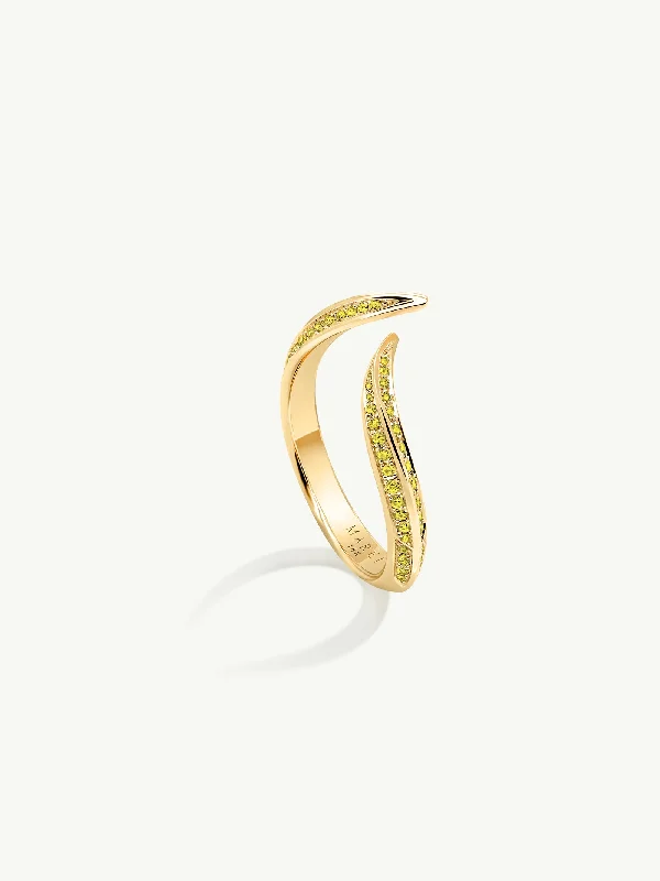 Magnetic Clasp Women's Rings for Easy Wearing and RemovalAyla Arabesque Ring With Pavé-Set Brilliant Vivid Yellow Diamonds 18K Yellow Gold Magnetic Clasp Women's Rings for Easy Wearing and RemovalAyla Arabesque Ring With Pavé-Set Brilliant Vivid Yellow Diamonds 18K Yellow Gold