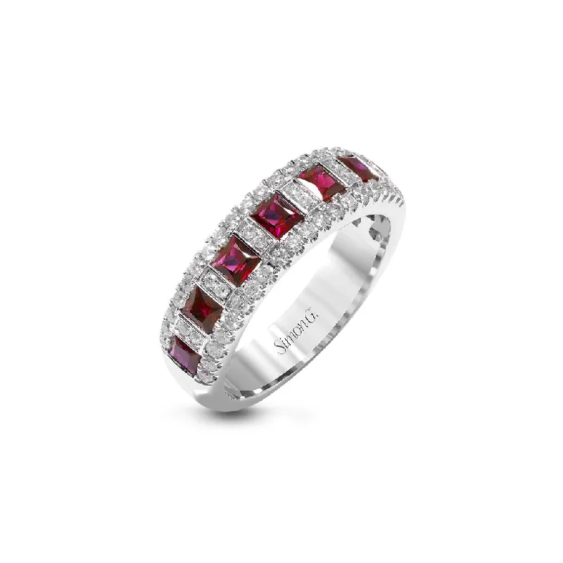 Men's Ruby Engagement Rings in Rose Gold with a Solitaire Design for a Romantic GestureSimon G. Diamond & Ruby Ring Men's Ruby Engagement Rings in Rose Gold with a Solitaire Design for a Romantic GestureSimon G. Diamond & Ruby Ring